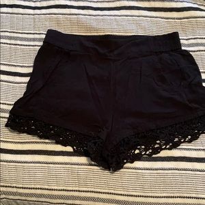 Express black shorts with lace and pockets